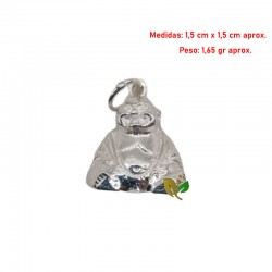 colgante, plata, buda, sonriente