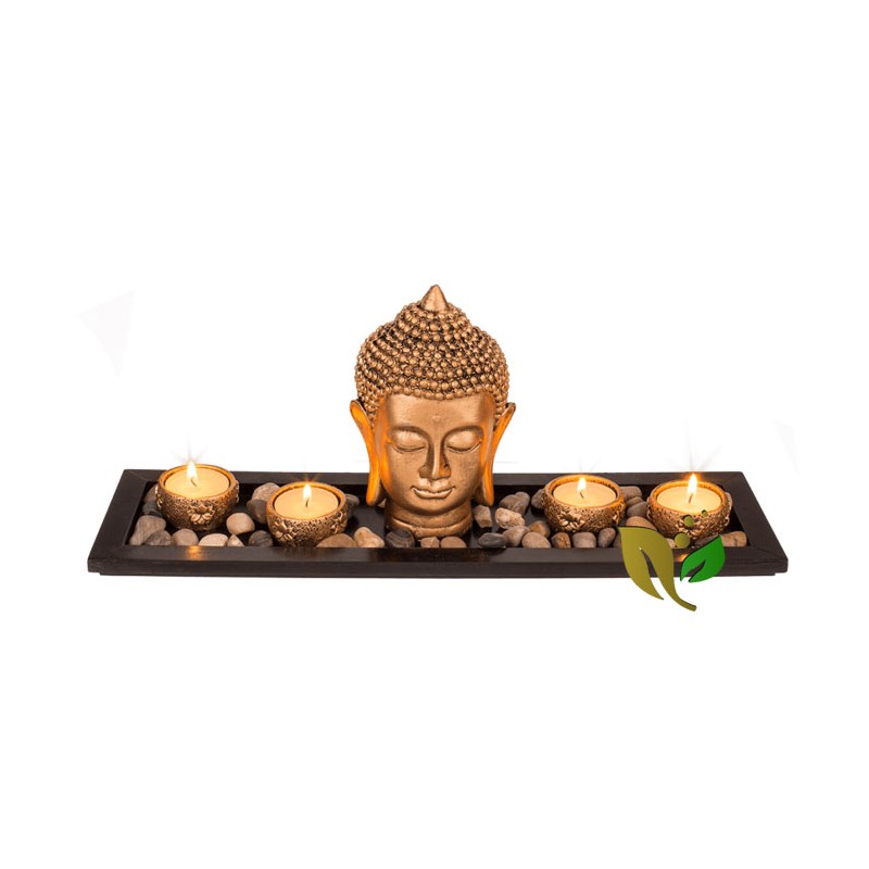 BUDDHA BLACK RECTANGULAR WOODEN PLATE