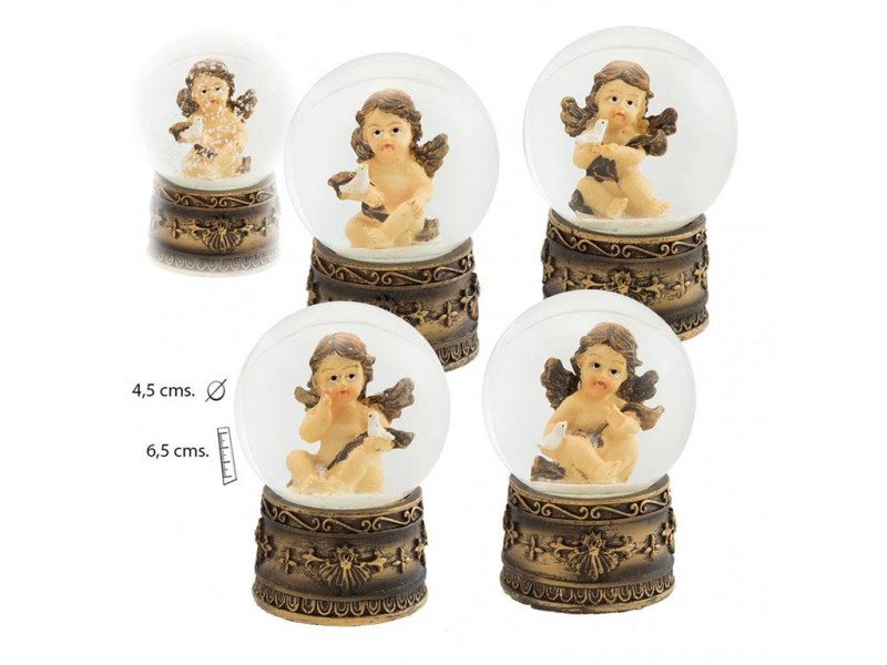 Boule D'eau Angel Base Dorée 4 Cm