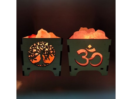 Lampes de sel de l'Himalaya 12 x 12 cm.