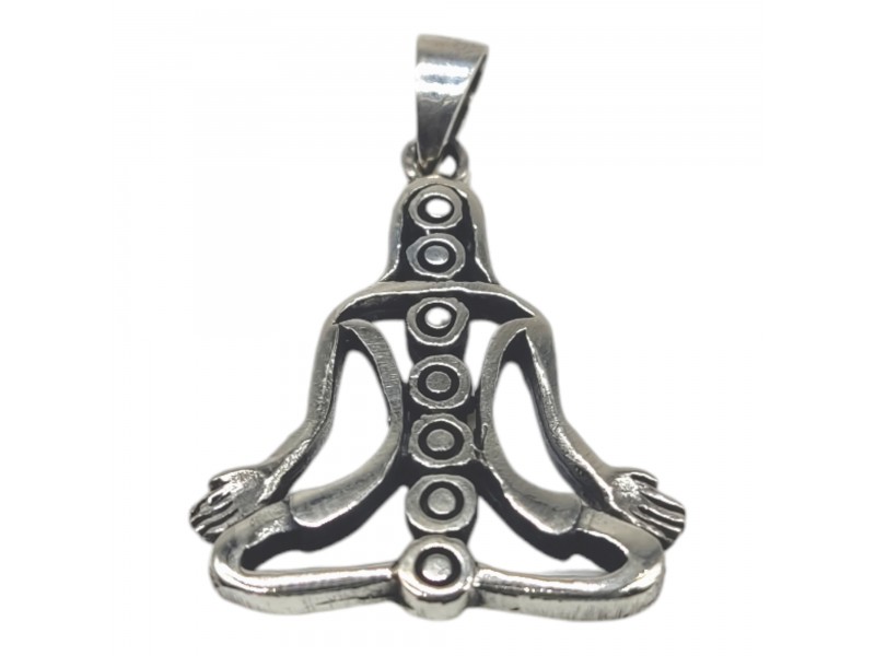 7 CHAKRAS SILVER YOGI PENDANT