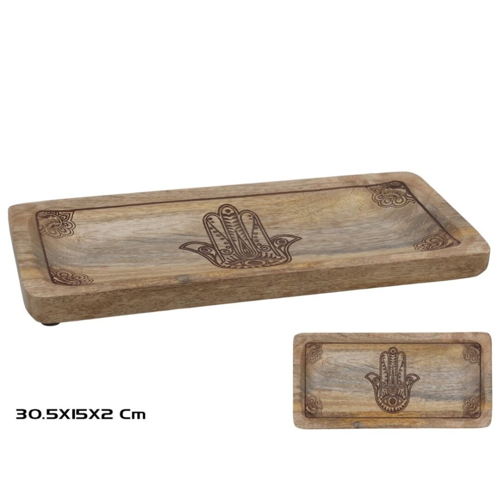 BANDEJA MADERA HAMSA